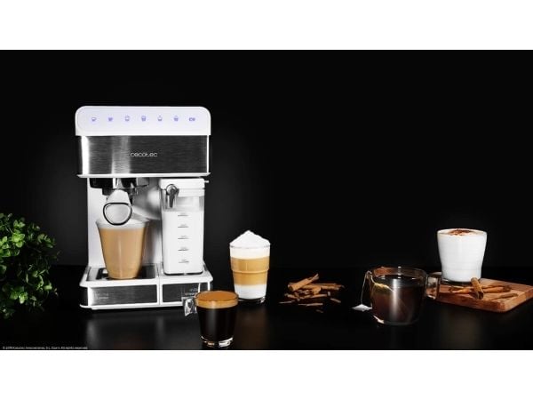 Cecotec Power Instant-ccino 20 Touch, Espressomaskin, 1,4 l, Malt kaffe, 1350 W, Rustfritt stål, Hvit
