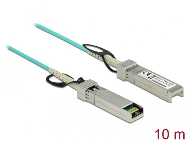 Delock - Direkte 10GBase-koblingskabel - SFP+ (hann) til SFP+ (hann) - 10 m - 3 mm - fiberoptisk - SFF-8431/SFF-8432 - Active Optical Cable (AOC) -...