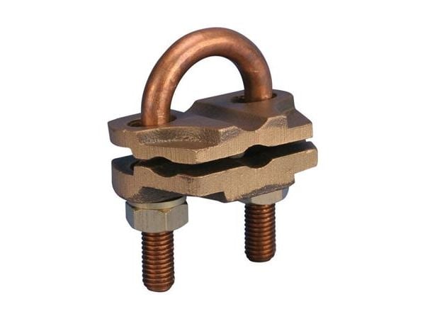 ERICO maadoitustankokiinnitin, U-B-t, 5/81" halkaisija, 16 mm² -185 mm² Säikeistetty lanka