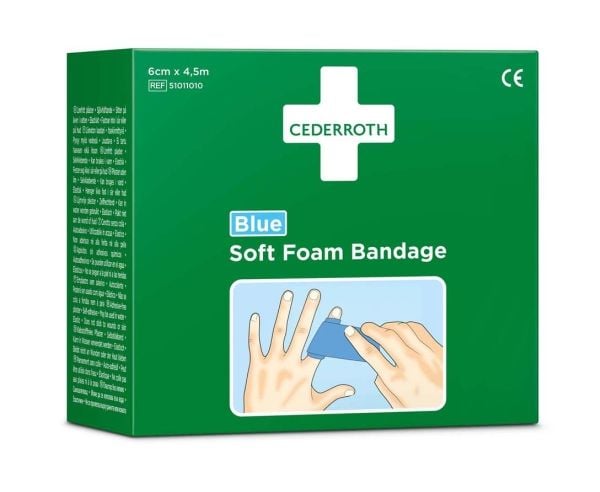 Cederroth Soft Foam Bandage Blå 6 cm x 4,5m