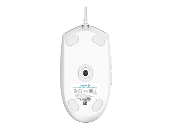 Logitech Gaming Mouse G102 LIGHTSYNC - Mus - høyrehendt - optisk - 6 knapper - kablet - USB - hvit