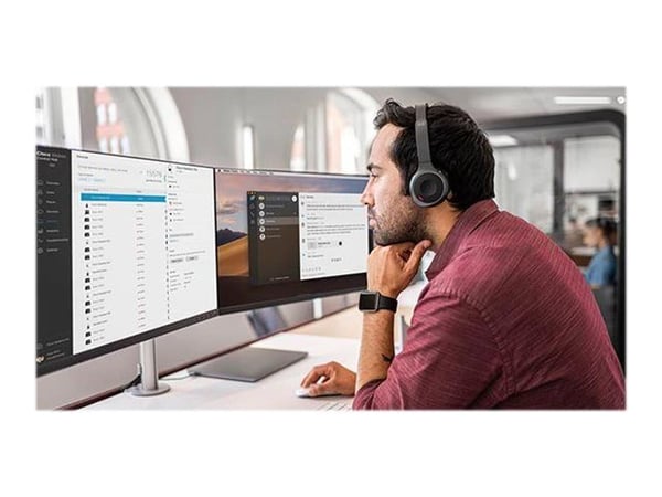 Cisco Headset 730 - Hodesett - on-ear - Bluetooth - trådløs - aktiv støydemping - USB, 3,5 mm jakk - karbon sort