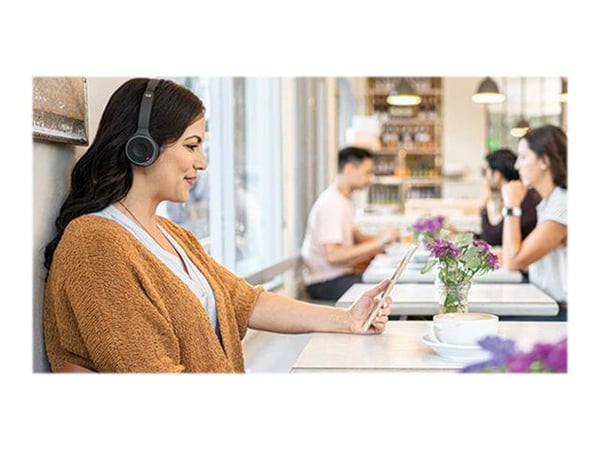 Cisco Headset 730 - Hodesett - on-ear - Bluetooth - trådløs - aktiv støydemping - USB, 3,5 mm jakk - karbon sort