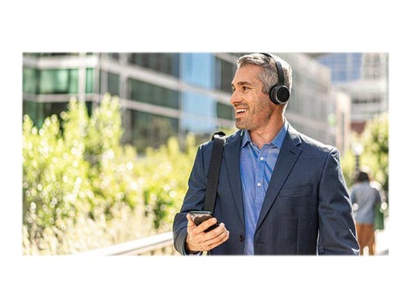 Cisco Headset 730 - Hodesett - on-ear - Bluetooth - trådløs - aktiv støydemping - USB, 3,5 mm jakk - karbon sort