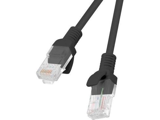 Lanberg - Patch-kaapeli - RJ-45 (uros) - RJ-45 (uros) - 2 m - UTP - CAT 5e - muotoiltu, oksaton, säikeinen - musta, RAL 9004 (10 kpl pakkaus)