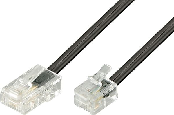 DELTACO - Nettverkskabel - RJ-45 (hann) til RJ-11 (hann) - 3 m - UTP - CAT 5e - svart