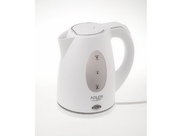 Adler AD1207, 1,5 L, 2000 W, Valkoinen, Veden tason ilmaisin, Johdoton, Suodatus