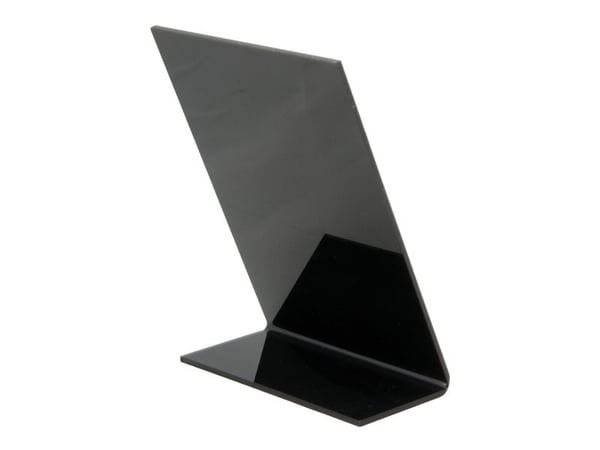 Securit® L-formet A7 akryl bordskilt i sort