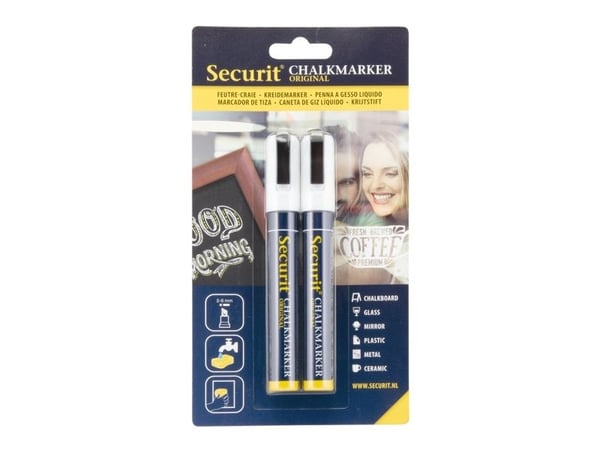 Securit BL-SMA510-WT, 2 stykker, Hvit, Sort, Hvit, Blå, Hvit, 6 mm, Keramisk, Glass, Metall, Plast