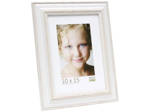 Deknudt S221H1, Enkel bilderamme, Tre, Beige, Hvit, 10 x 15 cm, Reflekterende, Landskap/portrett