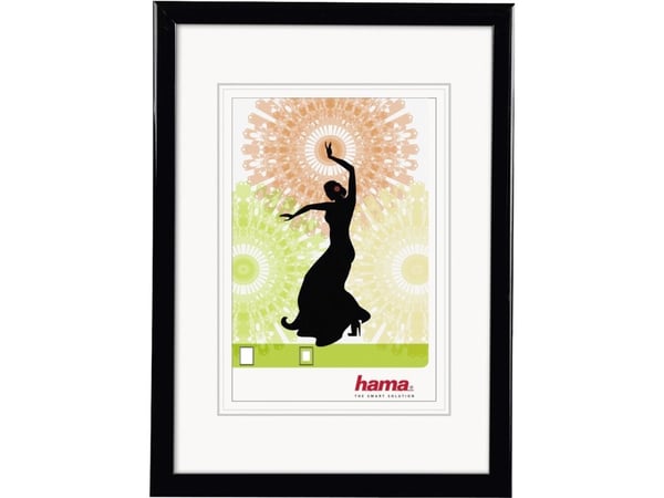 Hama Madrid, Enkel bilderamme, Plast, Svart, 15 x 20 cm, Rektangulær, Reflekterende