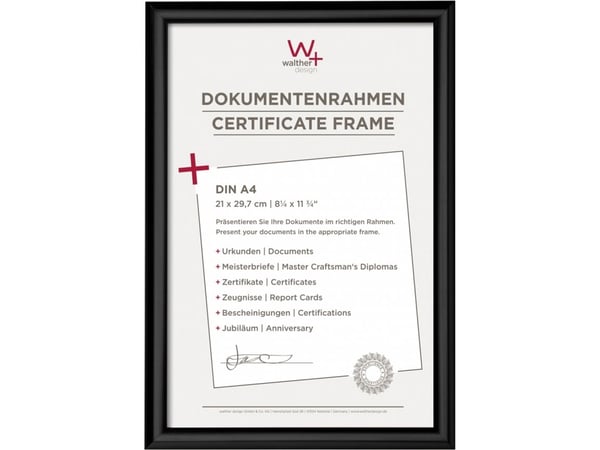 Walther Trendstyle billedramme 21x29,7 cm svart DIN A4 KP130B