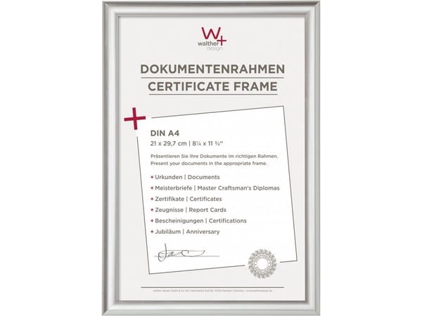 Bilderamme-/fotomappe-innmat Walther Trendstyle 21x29,7 cm, sølvfarget tre (DIN A4) KP130S