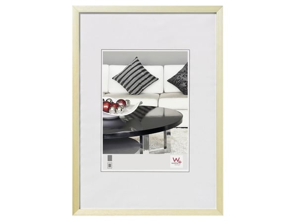 Walther AJ342G, Enbildsram, Gjuten aluminium, Guld, Matt, Vägg, 29,7 x 42 cm