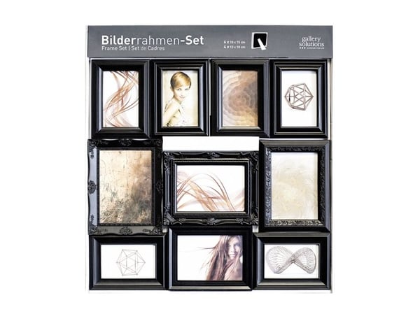 Nielsen Design billedramme 10 stk ornamentsett sort plast (8999325)