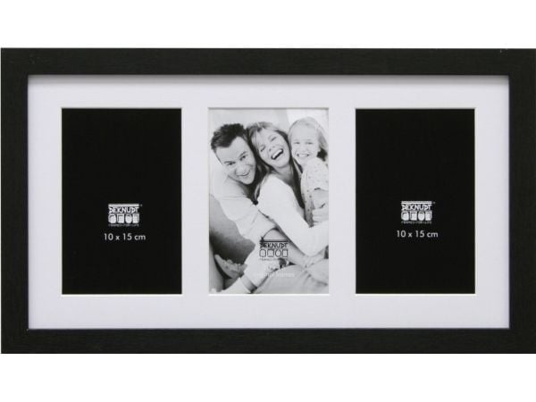 Deknudt S66KA3, MDF, Glass, Tre, Sort, 3 bilder i 1 ramme, Bord, Vegg, 10 x 15 cm, Rektangulær