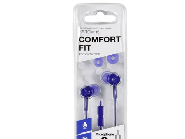 Panasonic RP-TCM115E - Ørepropper med mikrofon - i øret - kablet - 3,5 mm jakk