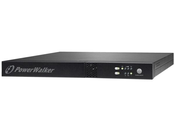 PowerWalker VFI 1000R/1U - UPS (kan monteres i rack) - 800 watt - 1000 VA - 7 Ah - RS-232, USB - utgangskontakter: 3 - 1U - 19" - svart