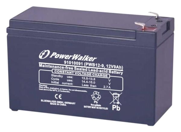 PowerWalker PWB12 Series PWB12-9 - UPS-batteri - 1 x batteri - Bly-syra - 9 Ah - för PowerWalker VI 1000 RLP, VI 2000 RLP, VI 3000 RLP; Battery Pac...