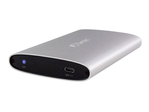 FANTEC ALU-25U31 - Lagringskabinett - 2,5" - SATA 6Gb/s - USB 3.1 (Gen 2) - sølv
