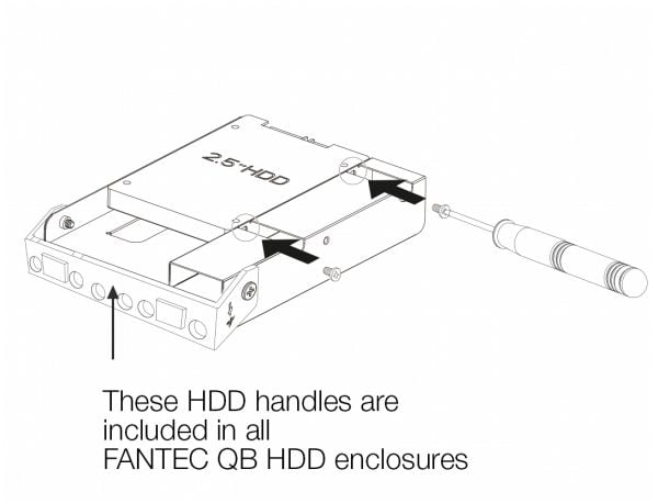 FANTEC QB-Bracket 25 - Uttagbar harddiskramme - 2.5" - fra 3,5" til 2,5"
