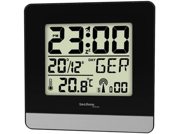 Technoline WT260, Digital vekkerklokke, Svart, Sølv, 12/24h, F, °C, LCD, Batteri
