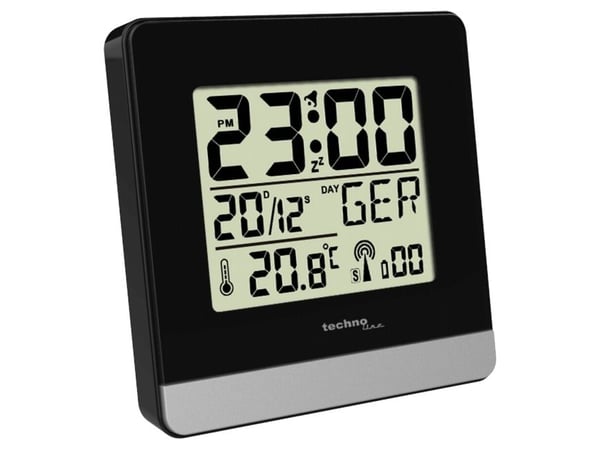 Technoline WT260, Digital vekkerklokke, Svart, Sølv, 12/24h, F, °C, LCD, Batteri
