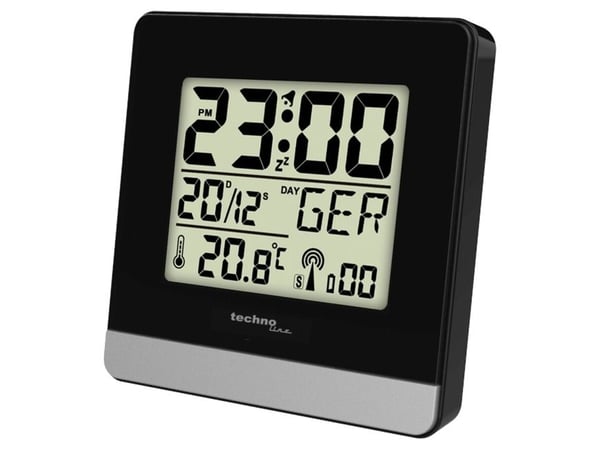 Technoline WT260, Digital vekkerklokke, Svart, Sølv, 12/24h, F, °C, LCD, Batteri