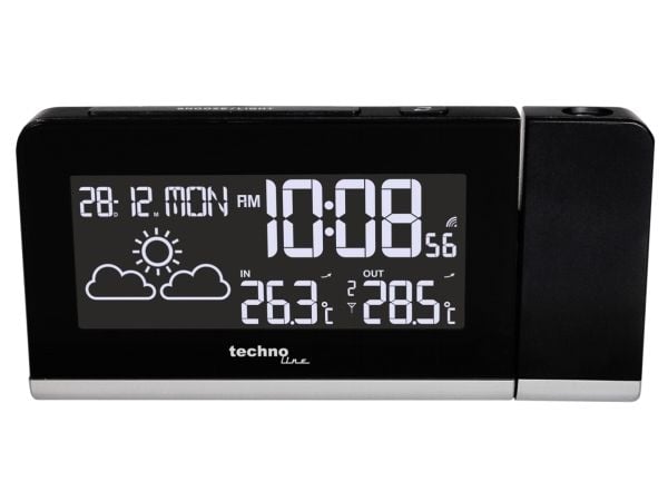 Technoline WT 539, Digital vekkerklokke, Sort, Dato, Temperatur, Tid, AA Mignon LR06, 160 mm, 72 mm