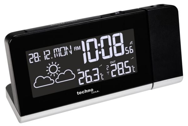 Technoline WT 539, Digital vekkerklokke, Sort, Dato, Temperatur, Tid, AA Mignon LR06, 160 mm, 72 mm