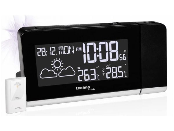 Technoline WT 539, Digital vekkerklokke, Sort, Dato, Temperatur, Tid, AA Mignon LR06, 160 mm, 72 mm