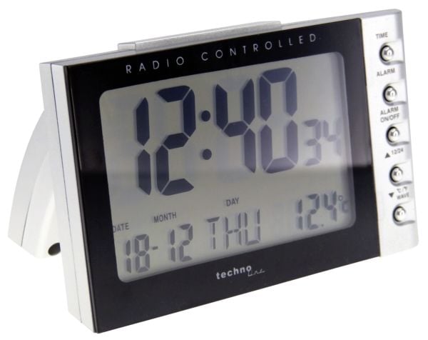 Technoline WT 188, Digital vekkerklokke, Svart, Sølv, 12/24h, °C, LCD, Batteri