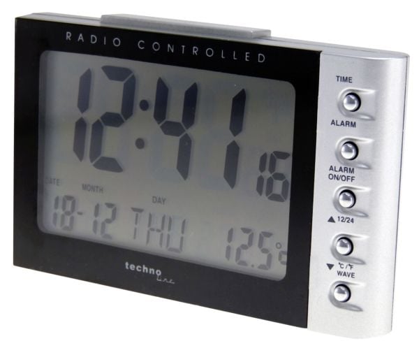 Technoline WT 188, Digital vekkerklokke, Svart, Sølv, 12/24h, °C, LCD, Batteri