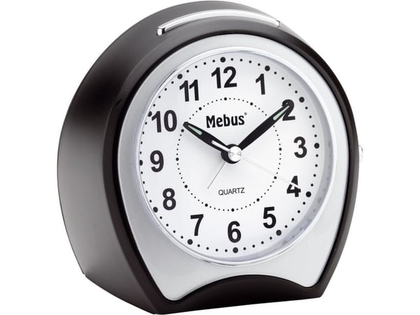 Mebus 27220, Quartz vekkerklokke, Sort, Grå, 12 timers, Analog, Batteri, AA