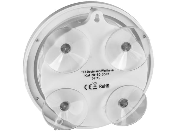TFA-Dostmann 60.3501, Vegg, Rund, Hvit, Plast, Glass, AA