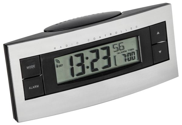 TFA - Väckarklocka - rektangulär - elektronisk - skrivbord - Black silver
