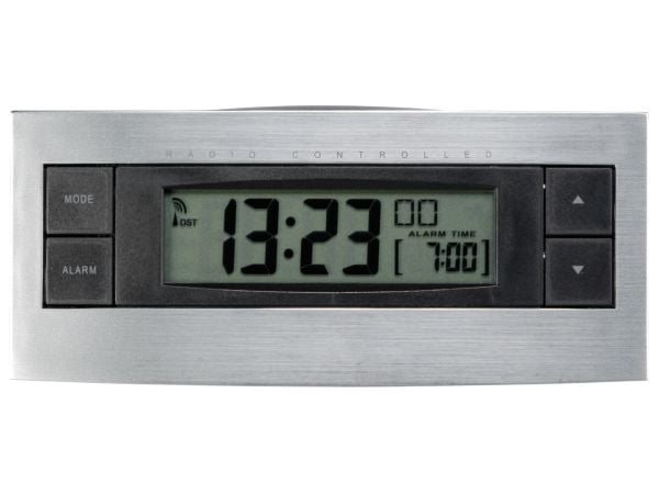 TFA - Väckarklocka - rektangulär - elektronisk - skrivbord - Black silver