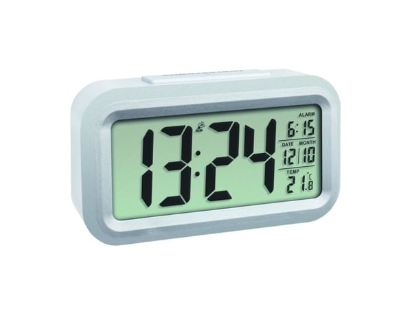 TFA LUMIO PLUS - Alarmklokke - elektronisk - skrivebord - hvit, sølv