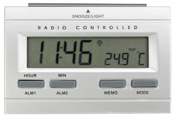 Technoline WT87, Digital vekkerklokke, Rektangel, Sølv, 12/24h, °C, LCD