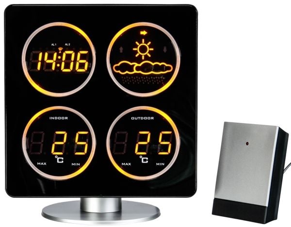 Technoline WS 6830, Sølv, Inne Termometer, Utendørs Barometer, °C, Batteri, AAA Micro LR03, 172 mm