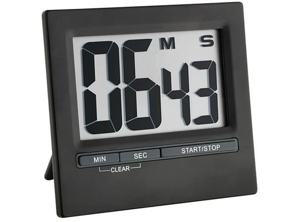 TFA - Stopur - rektangulær - elektronisk - desktop, magnetmontering - sort