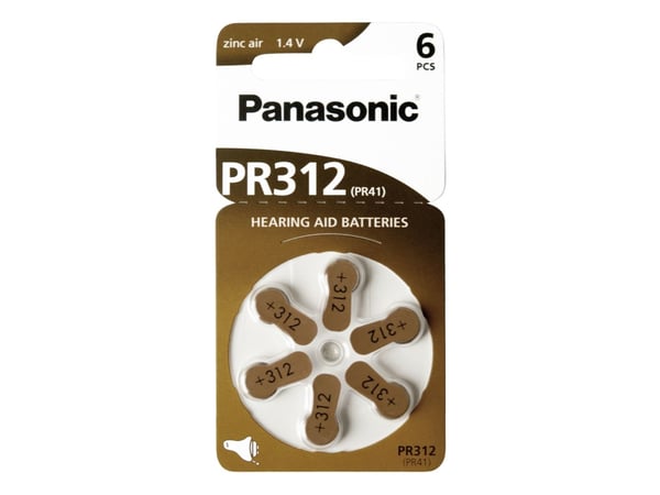 Panasonic PR 312 H?rger?tezellen Zinc Air 6er Rad (PR-312/6LB)
