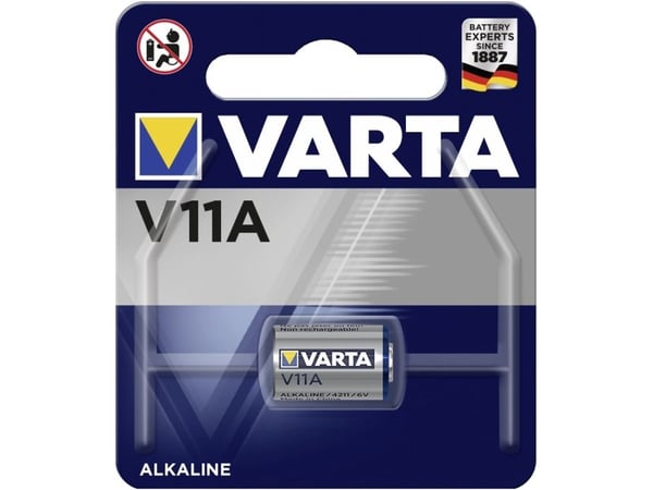 Varta V11A, Engangsbatteri, Alkalinsk, 6 V, 1 stykker, 38 mAh, Blå, Sølv