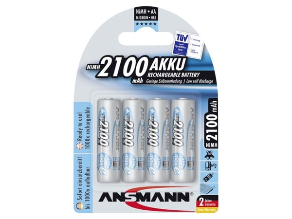 Ansmann ladattava AA/R6 2100 mAh, 4 kpl