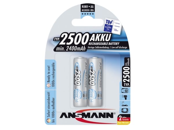 ANSMANN maxE plus - Akku 2 x AA-tyyppi - NiMH - (ladattava) - 2500 mAh
