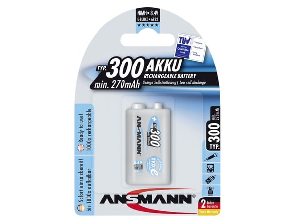 ANSMANN maxE plus - Akku 9V - NiMH - (ladattava) - 250 mAh