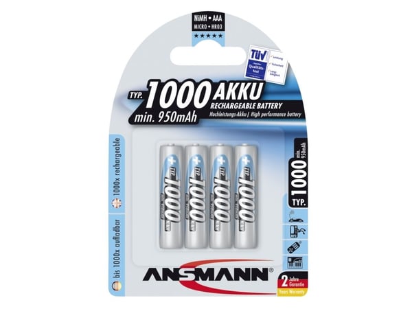 ANSMANN Energy Micro - Batteri 4 x AAA - NiMH - (ladbare) - 1000 mAh
