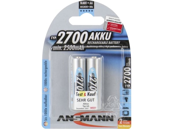 ANSMANN Energy Mignon - Batteri 2 x AA-type - NiMH - (ladbare) - 2700 mAh