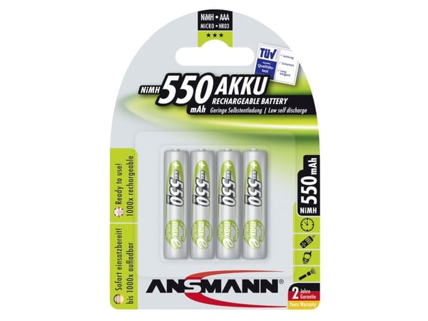 ANSMANN - Akku 4 x AAA - NiMH - (ladattava) - 550 mAh