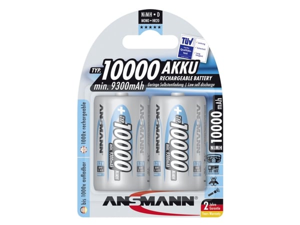 ANSMANN - Akku 2 x D - NiMH - (ladattava) - 10000 mAh